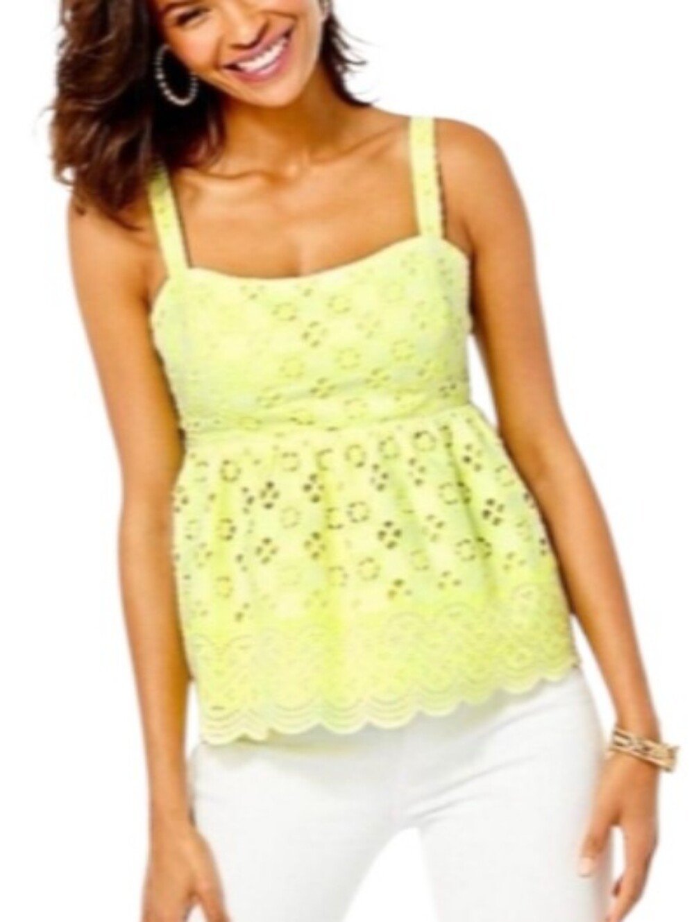 Lilly Pulitzer Michaela Banydoll Lace Eyelet Top